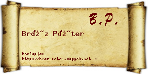 Bráz Péter névjegykártya